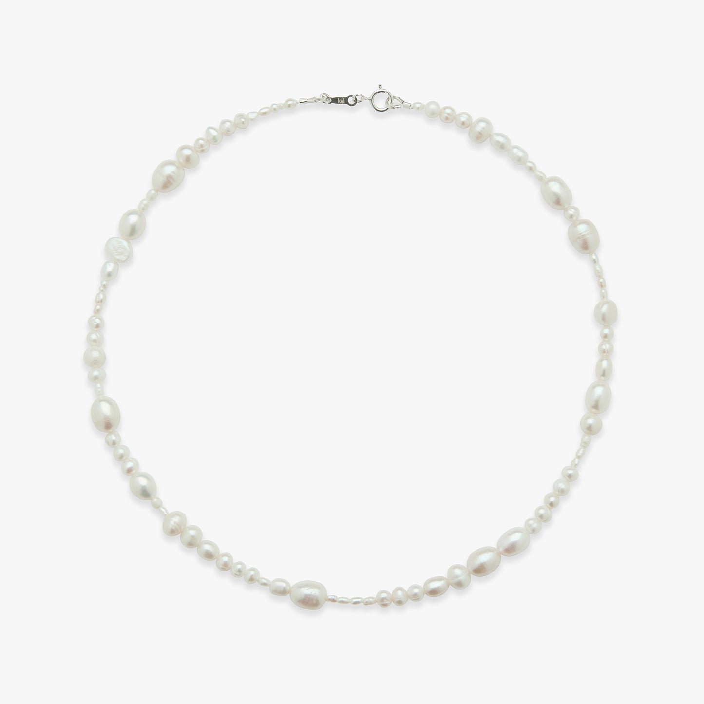 Pearl necklace on a white background