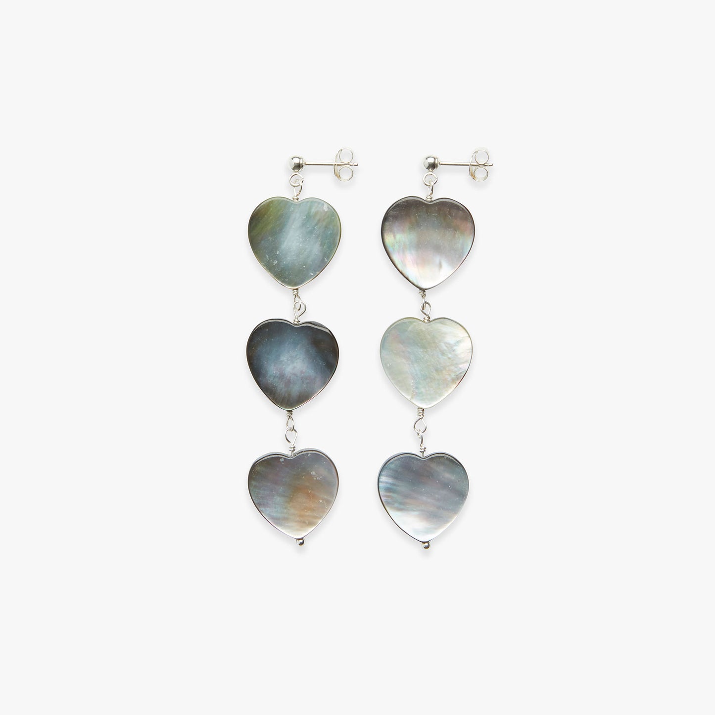 Heart-shaped earrings with a white background
