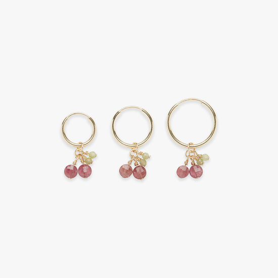 Mini cherry charm earring gold filled