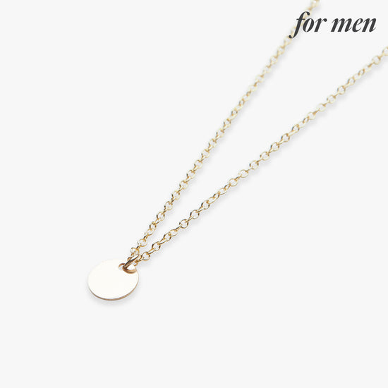 Mini coin ketting gold filled voor mannen