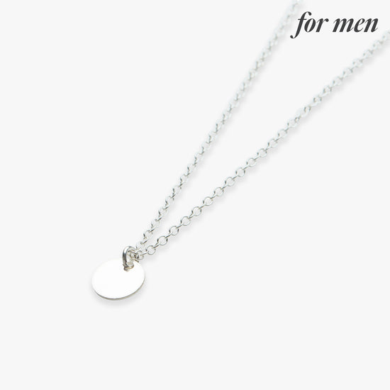 Mini coin necklace silver for men