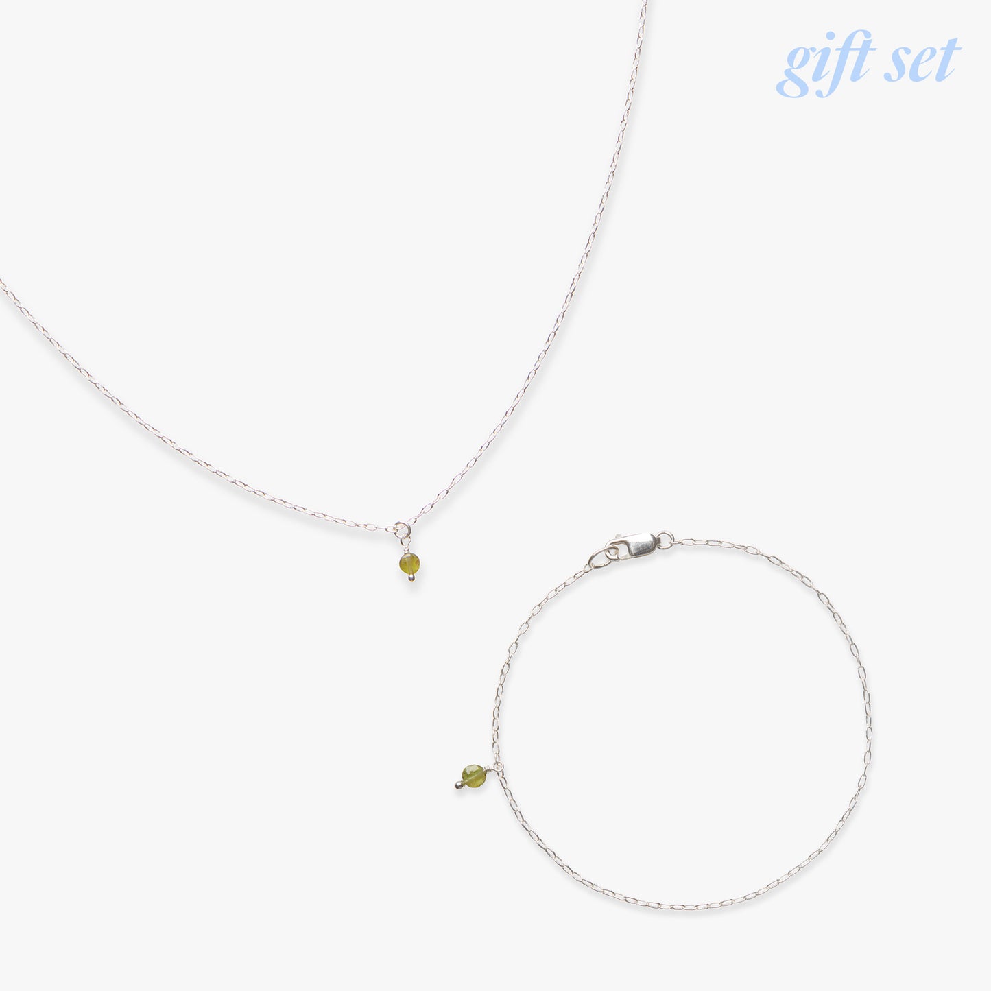 Mother's Day birthstone jewellery gift set silver