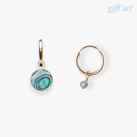 Ocean Blue oorbellen set gold filled