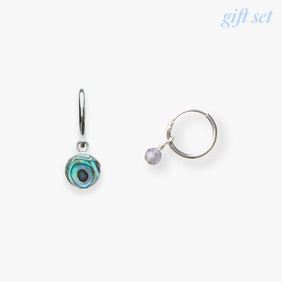 Ocean Blue oorbellen set zilver