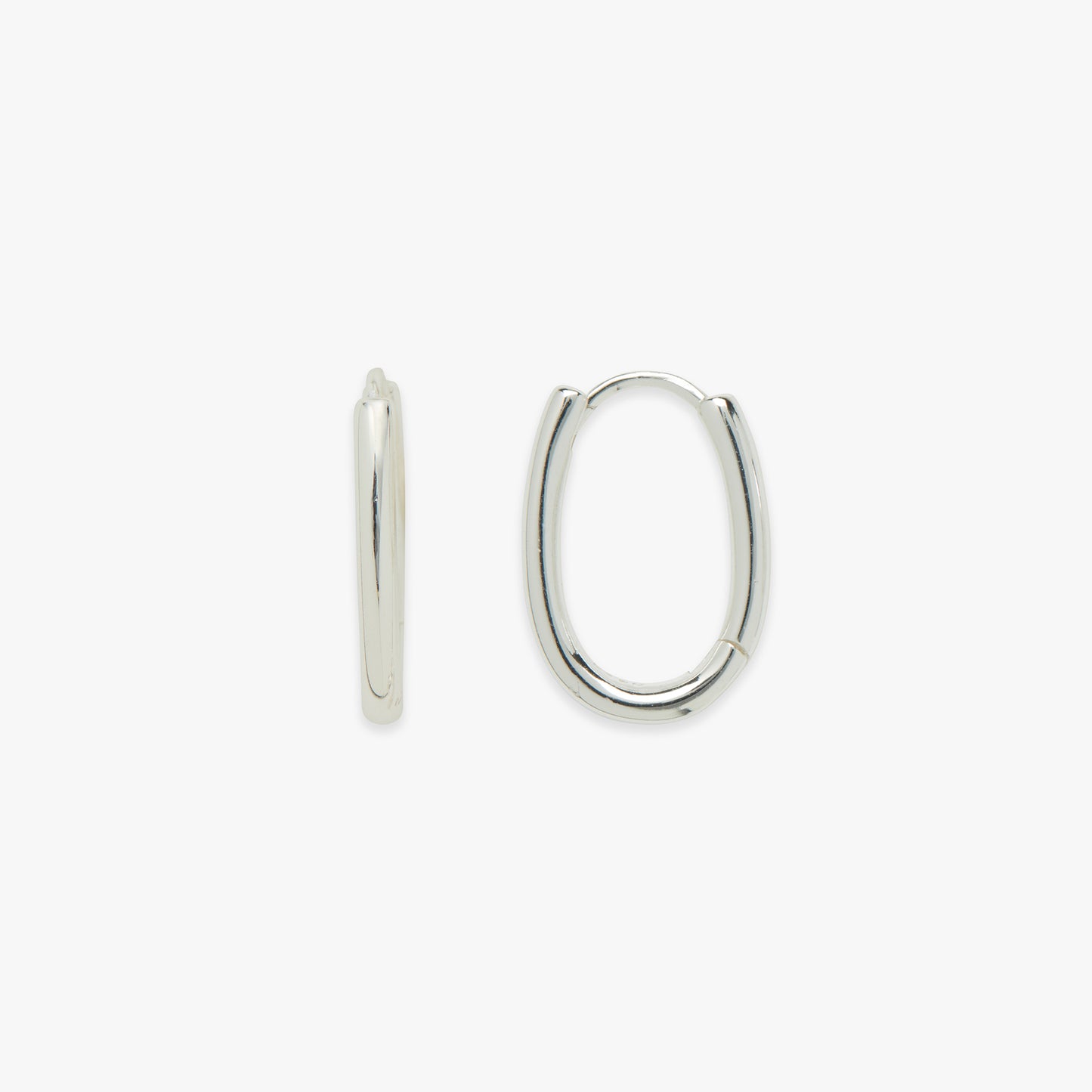 Oval click hoop silver