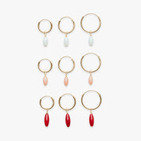 Oval Coral oorbel gold filled