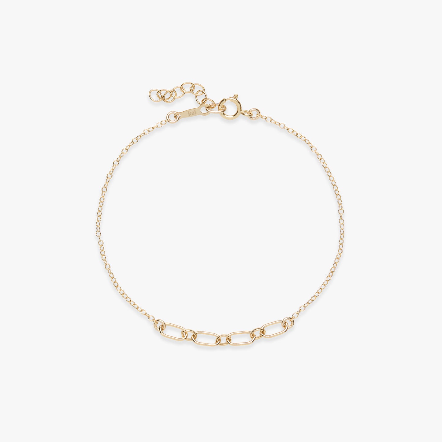 Oval links chain bracelet gold filled