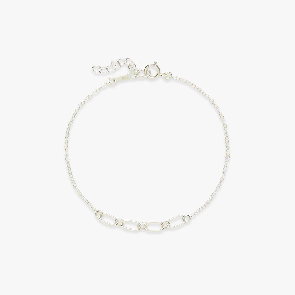 Oval links chain bracelet silver