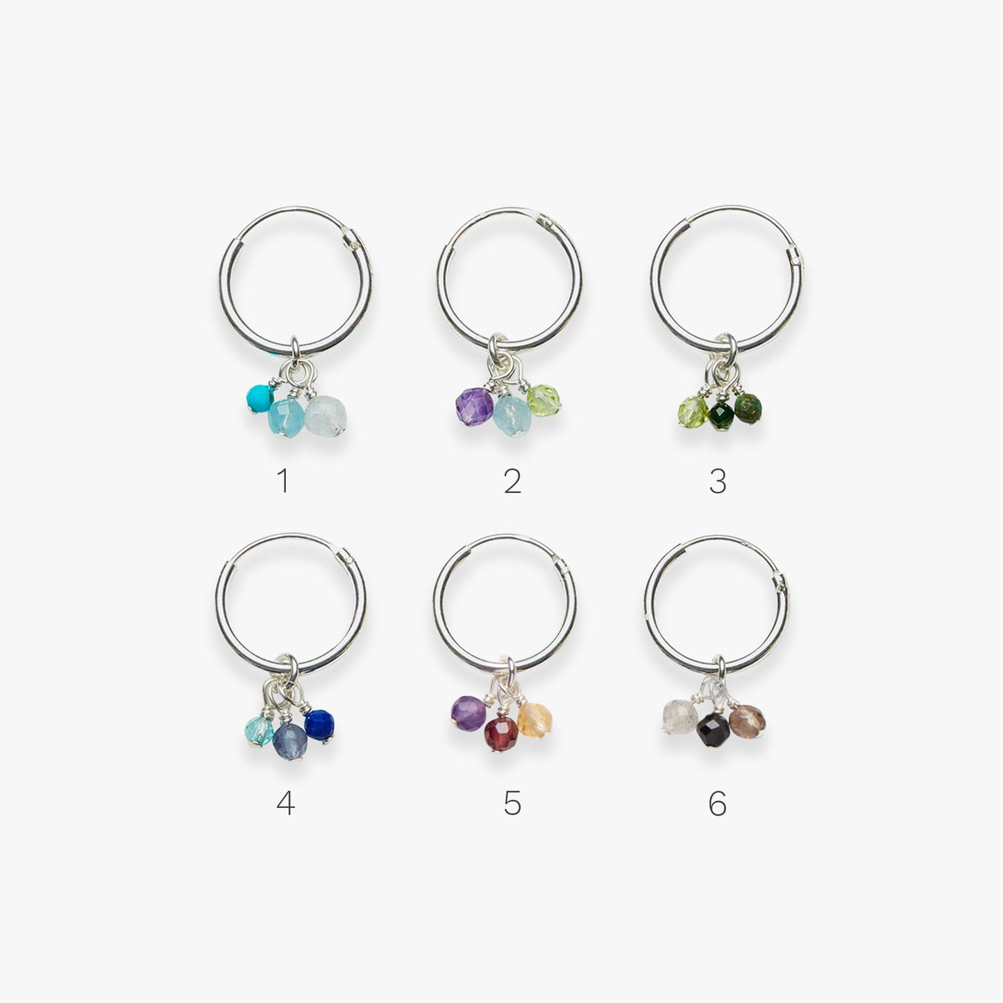 Load image into Gallery viewer, Palette bunch charm earring silver
