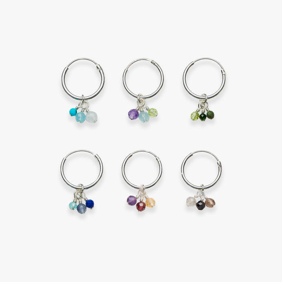 Load image into Gallery viewer, Palette bunch charm earring silver
