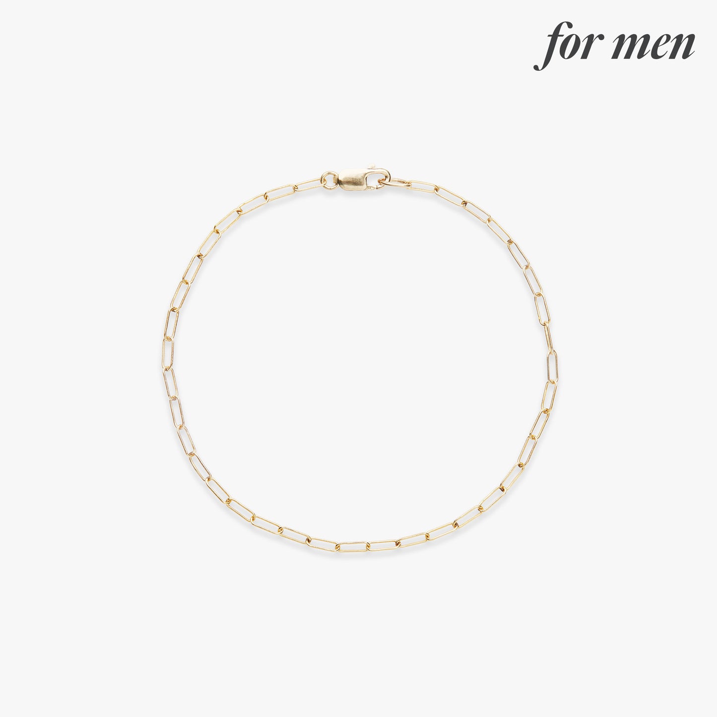 Paperclip chain bracelet gold filled for men