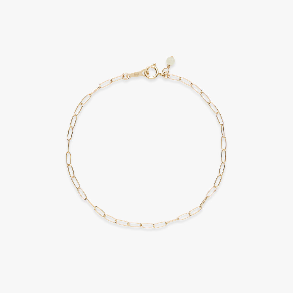 Paperclip chain armband gold filled