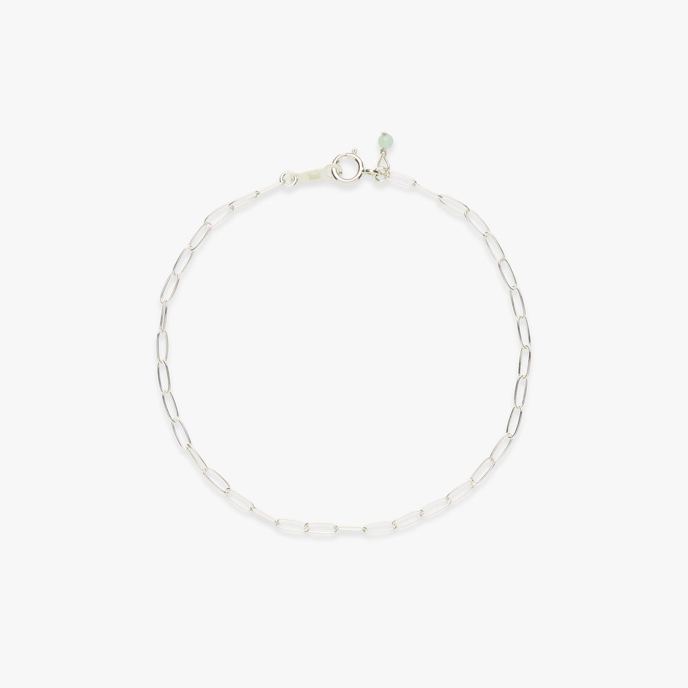 Paperclip chain bracelet silver