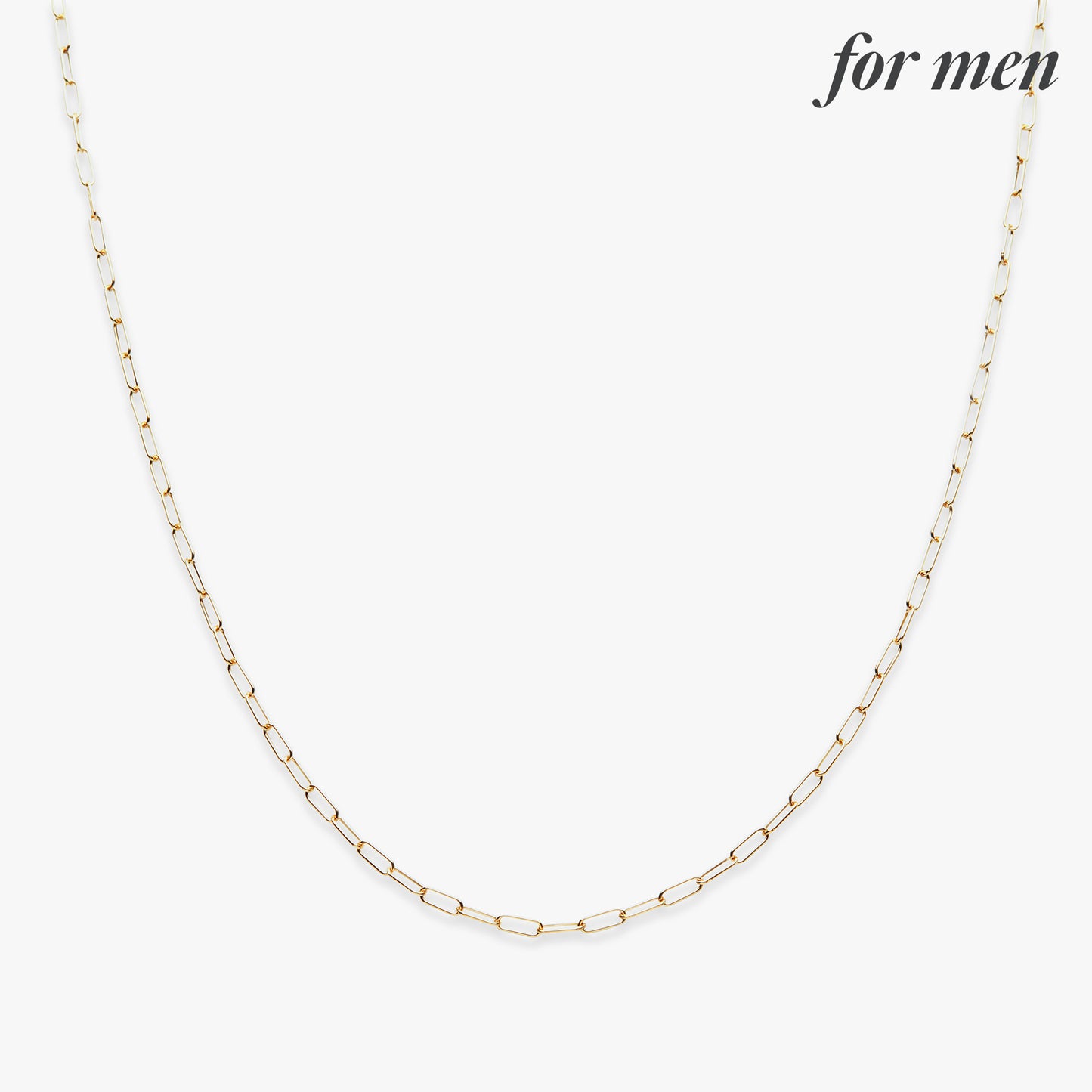 Paperclip chain necklace gold filled for men