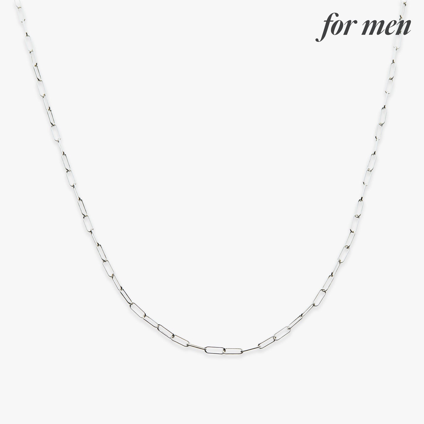 Paperclip chain necklace silver for men