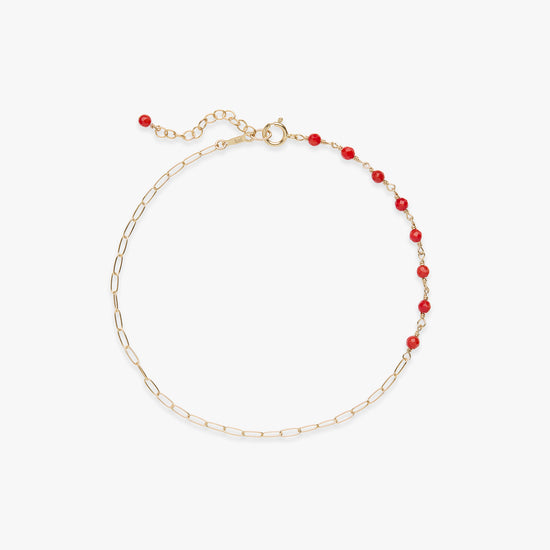 Paperclip Rosary anklet gold filled