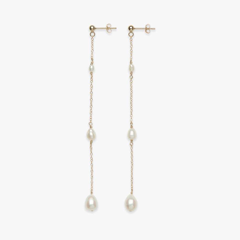 Pearl gradient stud earring gold filled