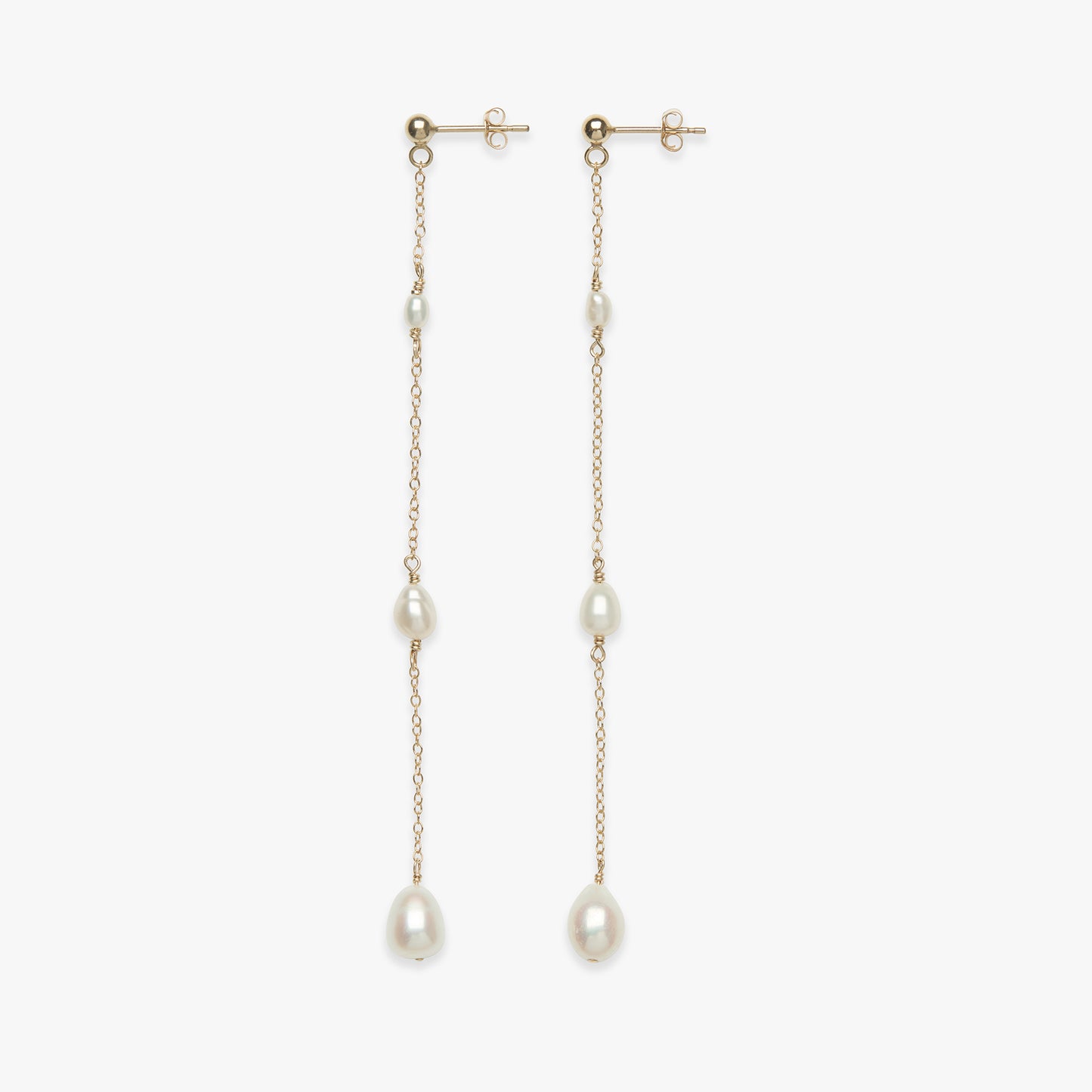 Pearl gradient stud earring gold filled