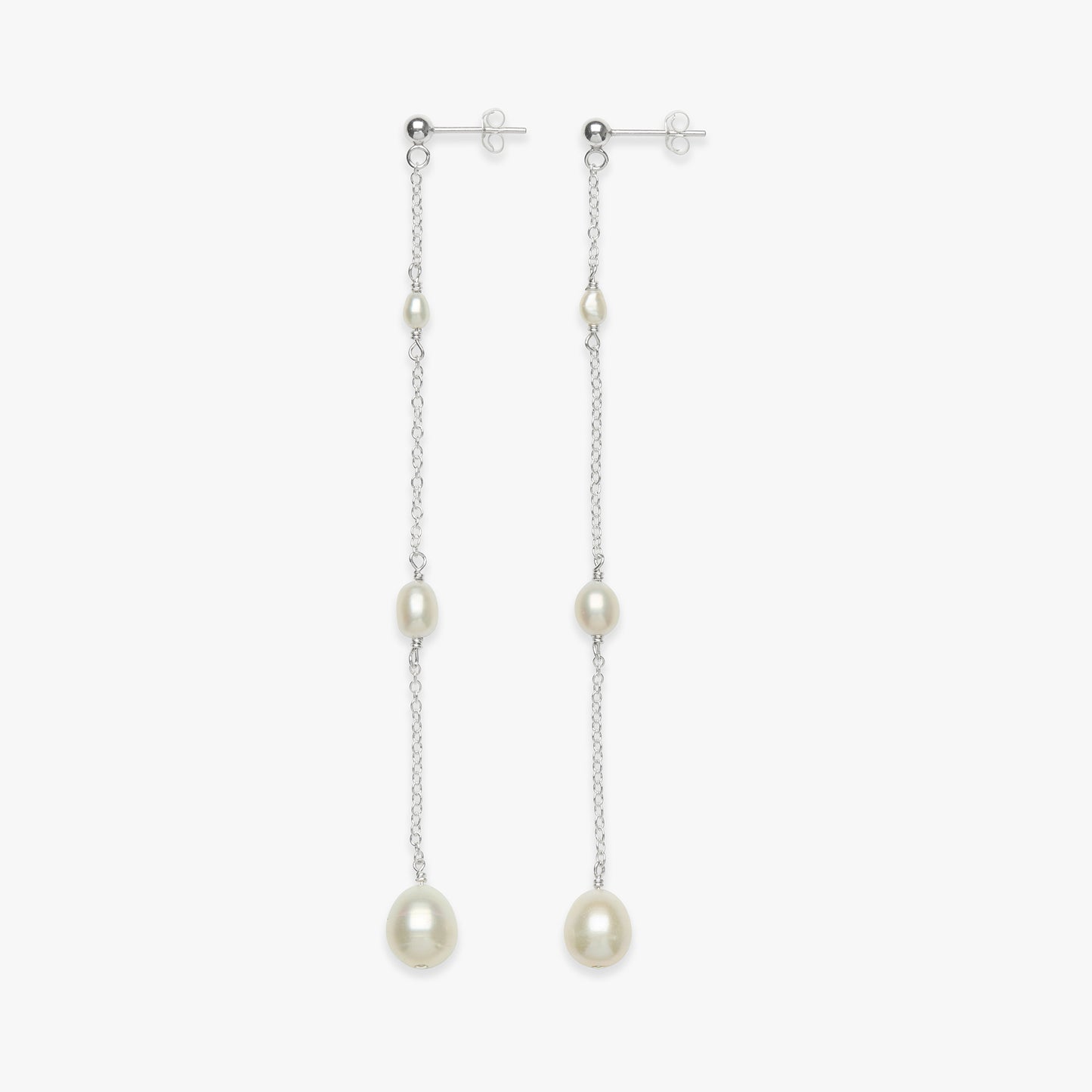 Pearl gradient stud earring silver