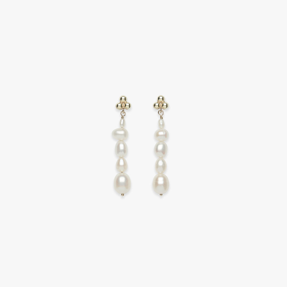 Pearl Party stud earring gold filled