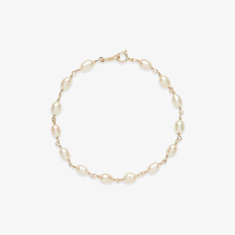 Pearl rosary bracelet gold filled