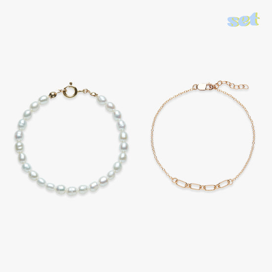 Pearls at the Disco bracelet set gold filled