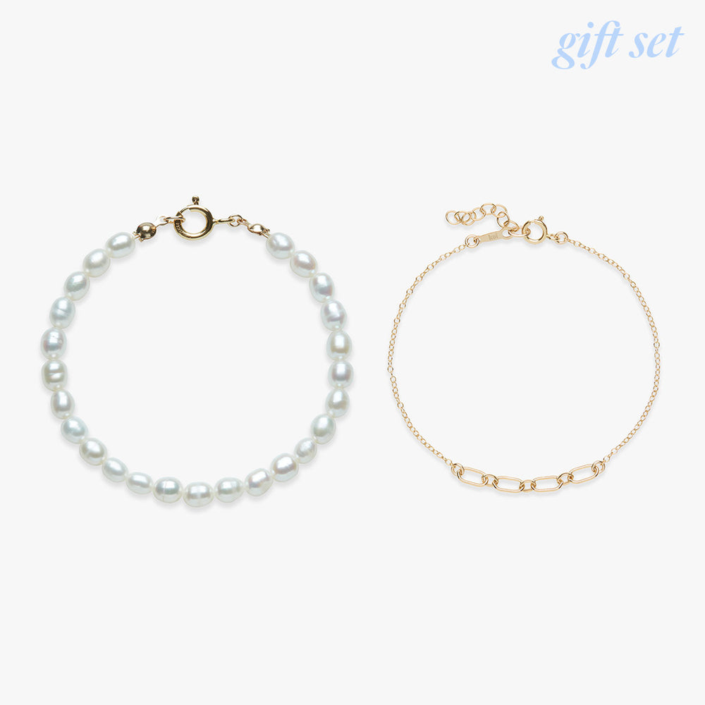 Pearls at the disco bracelet set gold filled