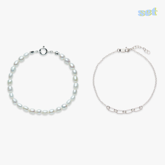Pearls at the Disco bracelet set silver