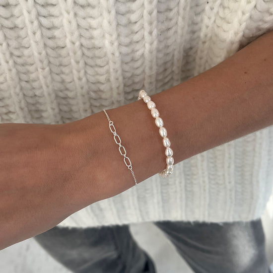 Pearls at the disco bracelet set silver