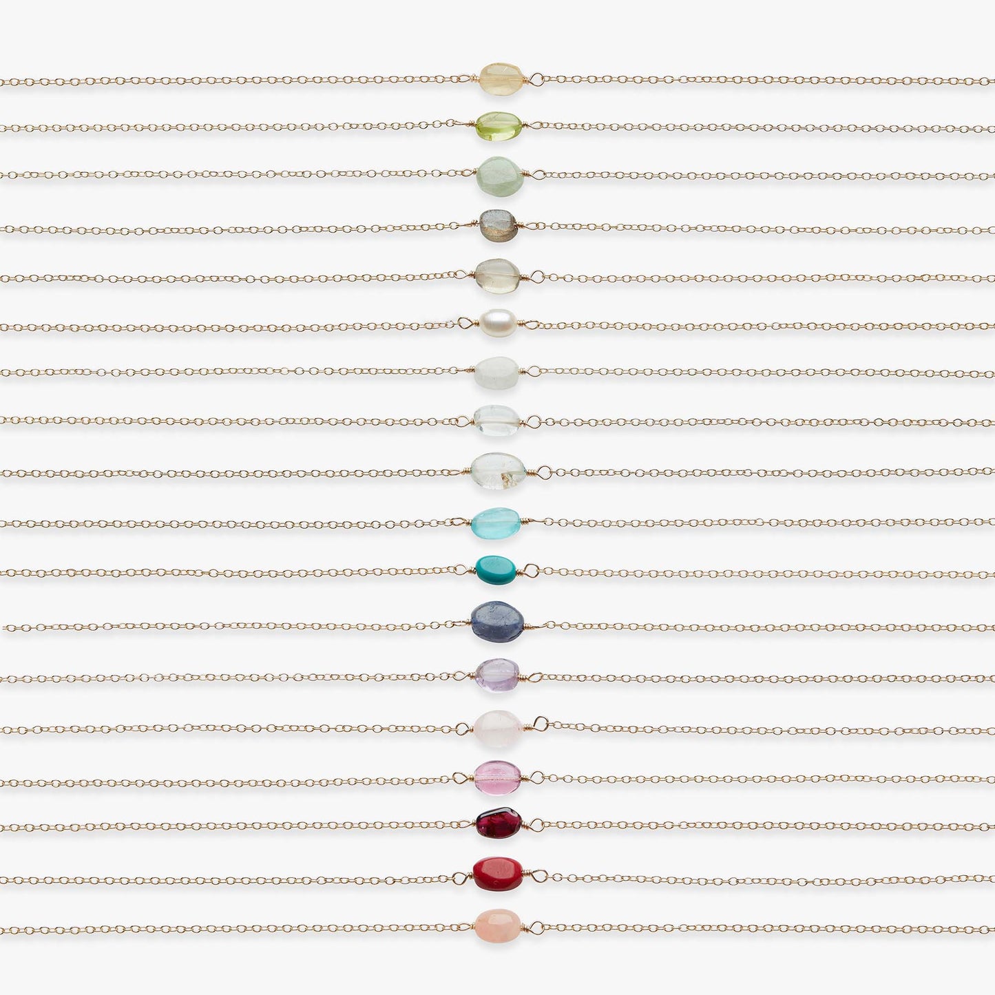 Multiple bracelets with colorful beads on a white background