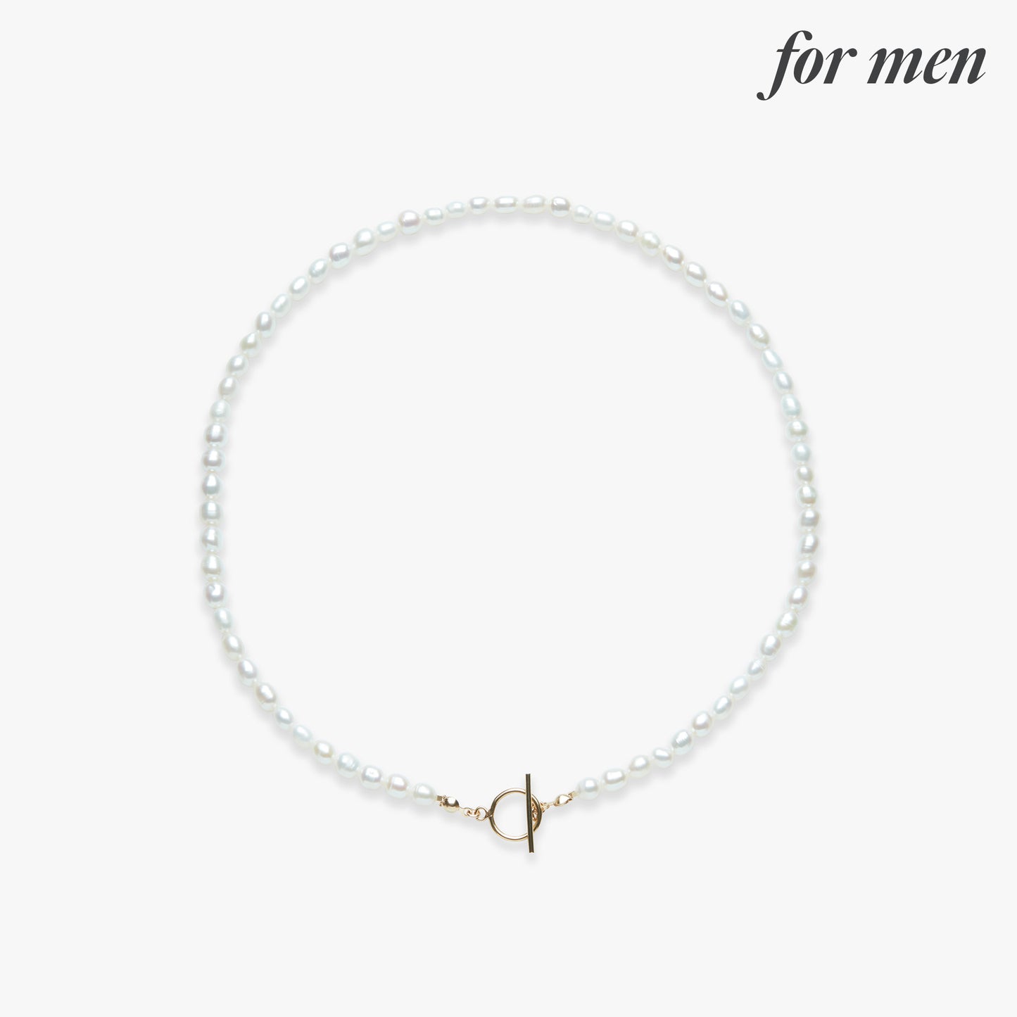 Rêve full medium pearl necklace gold filled for men