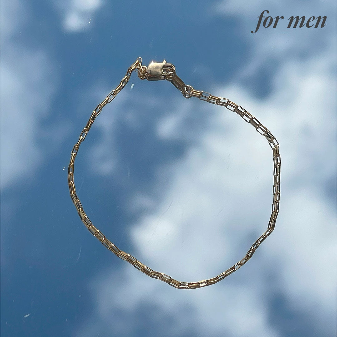 Rolo chain bracelet gold filled for men