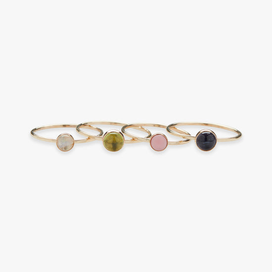 Load image into Gallery viewer, Round gemstone ring gold filled
