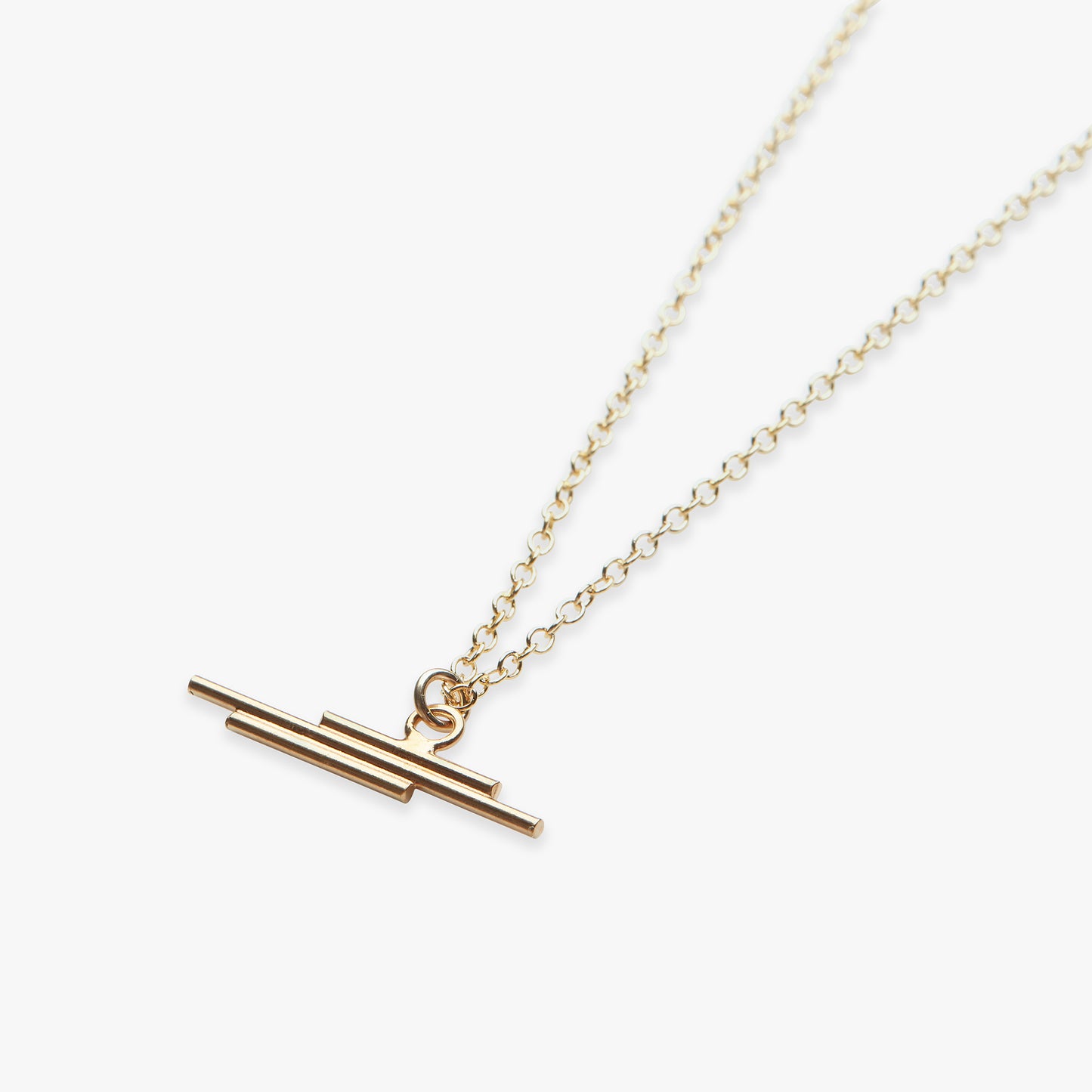 Sideway Lines necklace gold filled