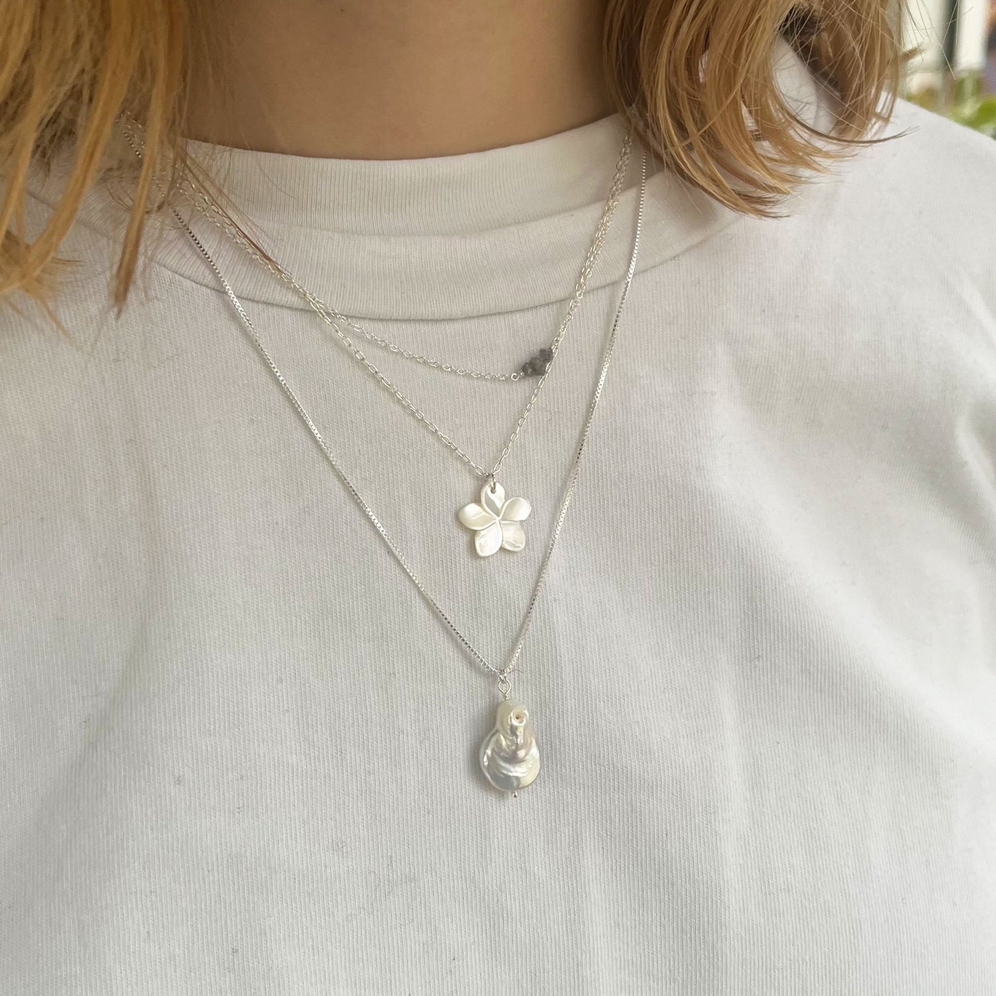 Plumeria 2.0 ketting zilver