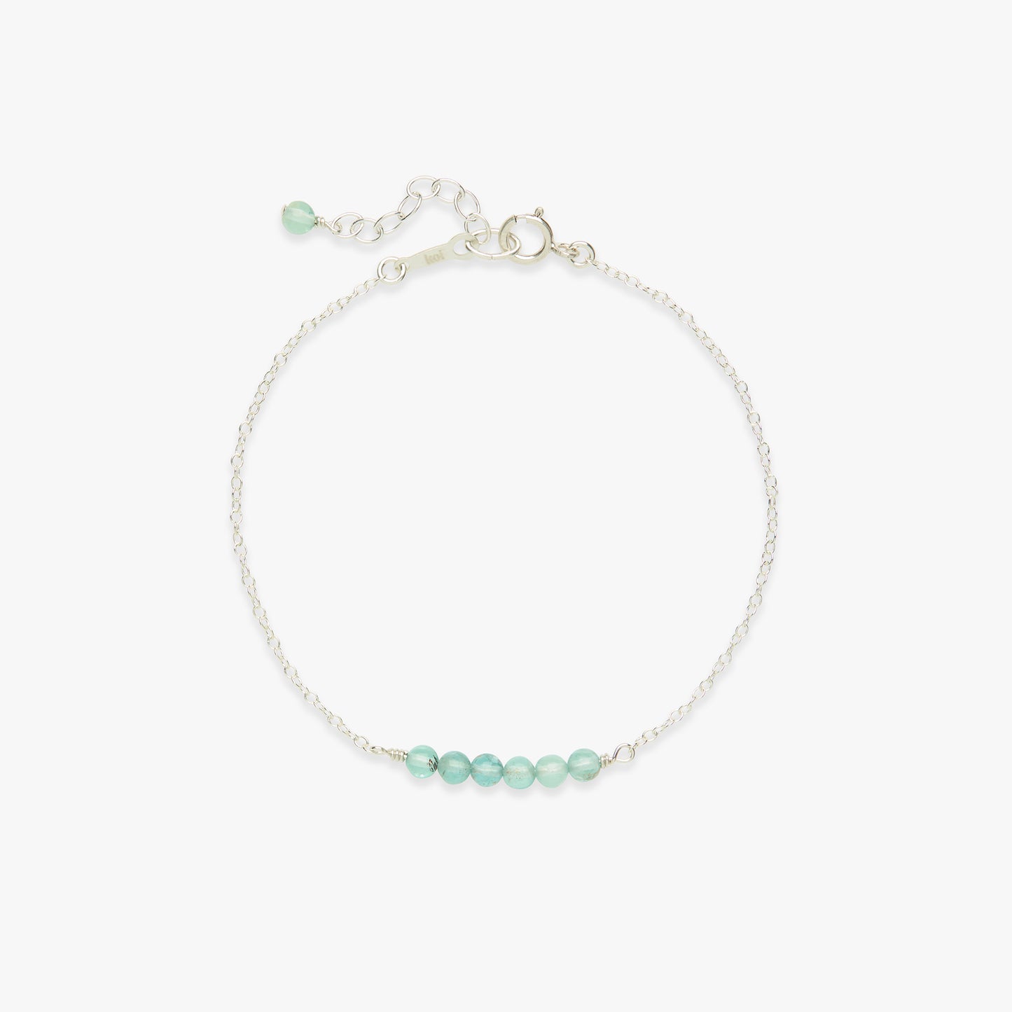 Smooth Pebble gemstone bracelet silver