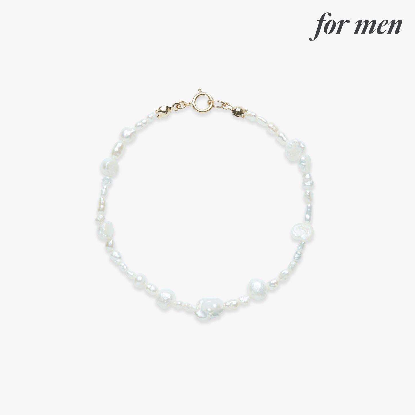 Stitch pearl bracelet gold filled for men