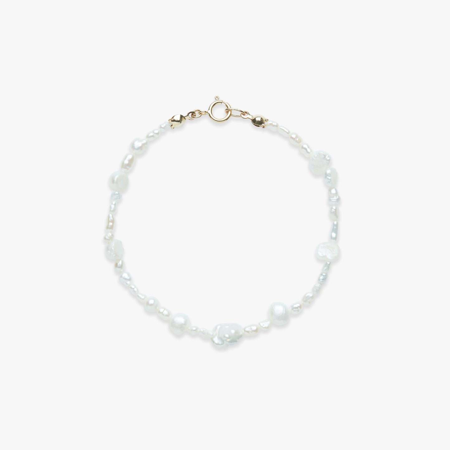Load image into Gallery viewer, Stitch pearl bracelet gold filled
