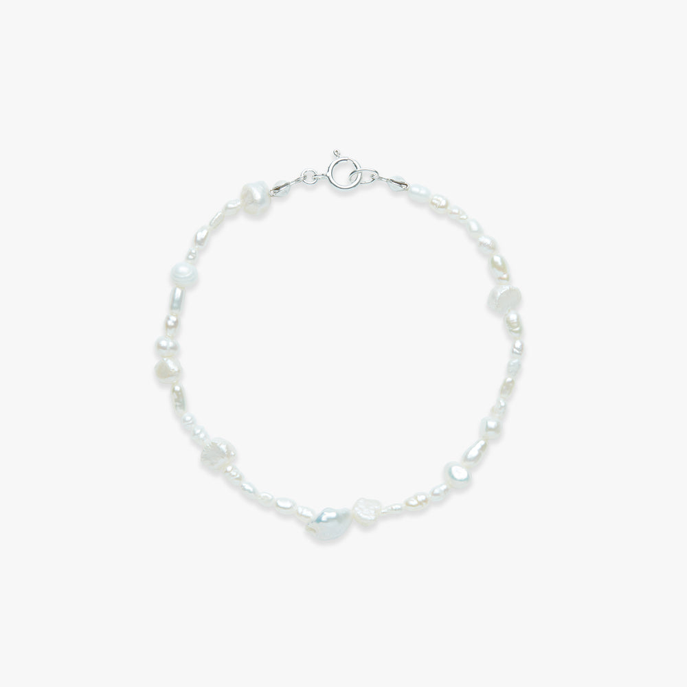 Stitch parel armband zilver