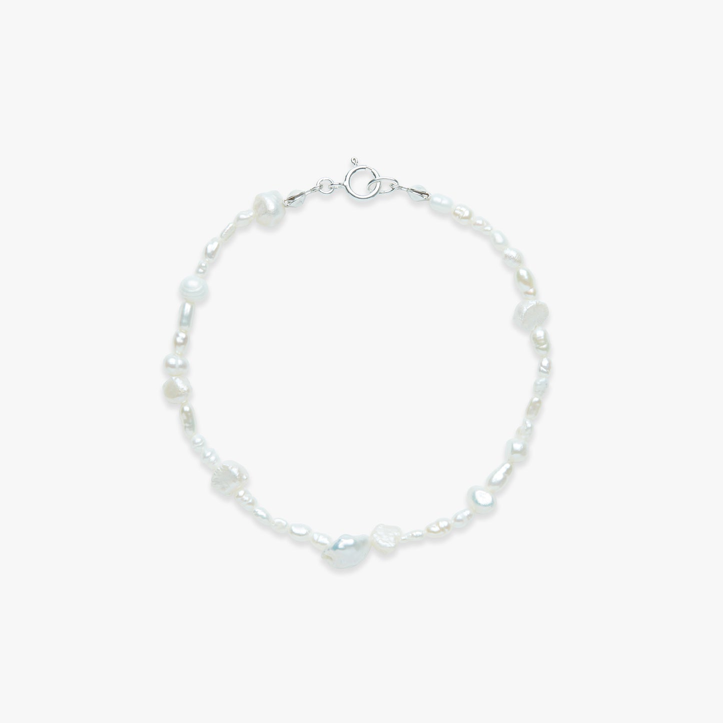 Stitch parel armband zilver