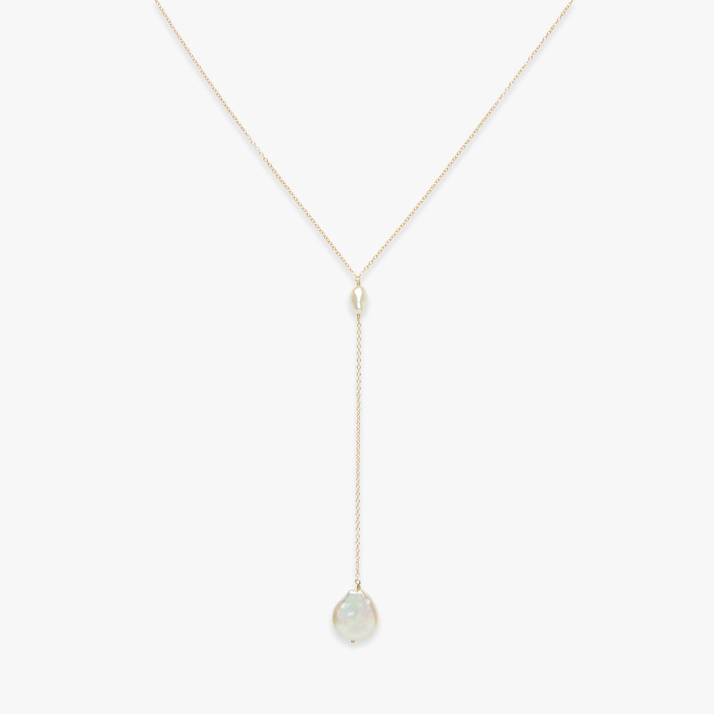 The Ev lariat necklace gold filled