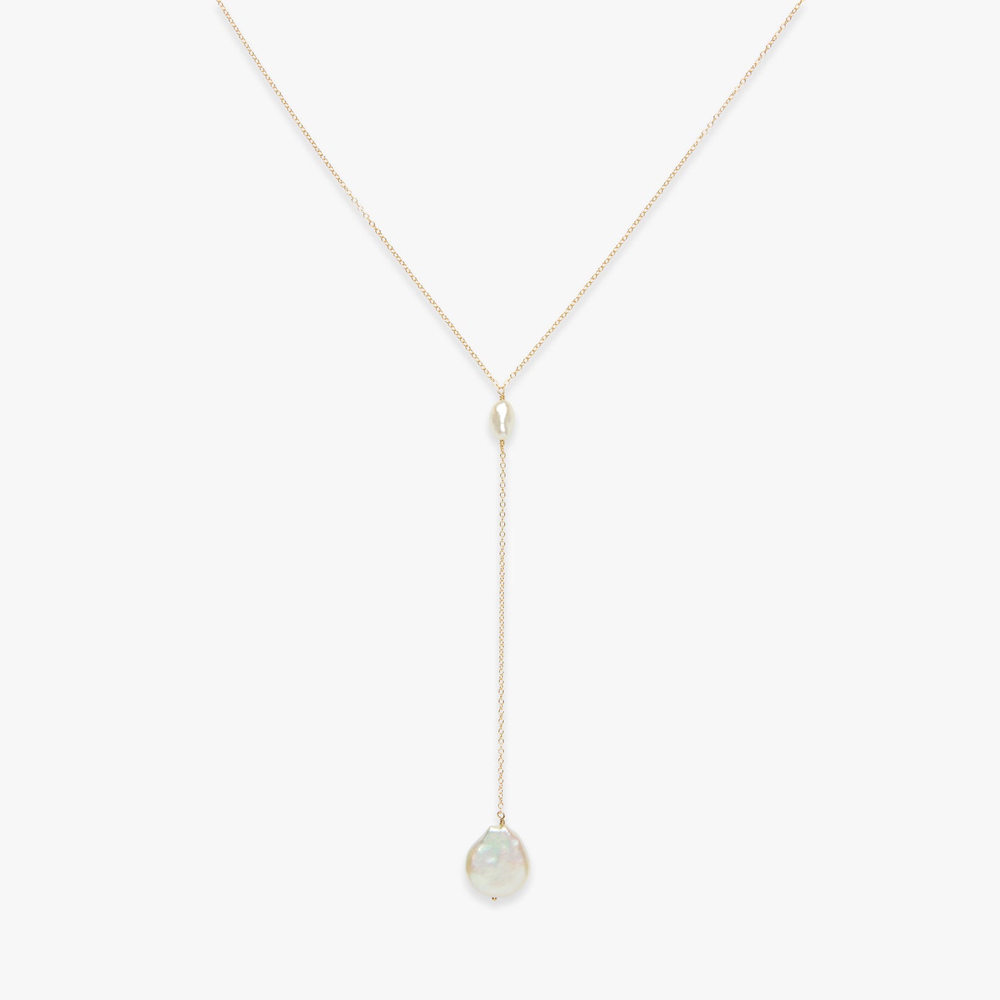 The Ev lariat necklace gold filled