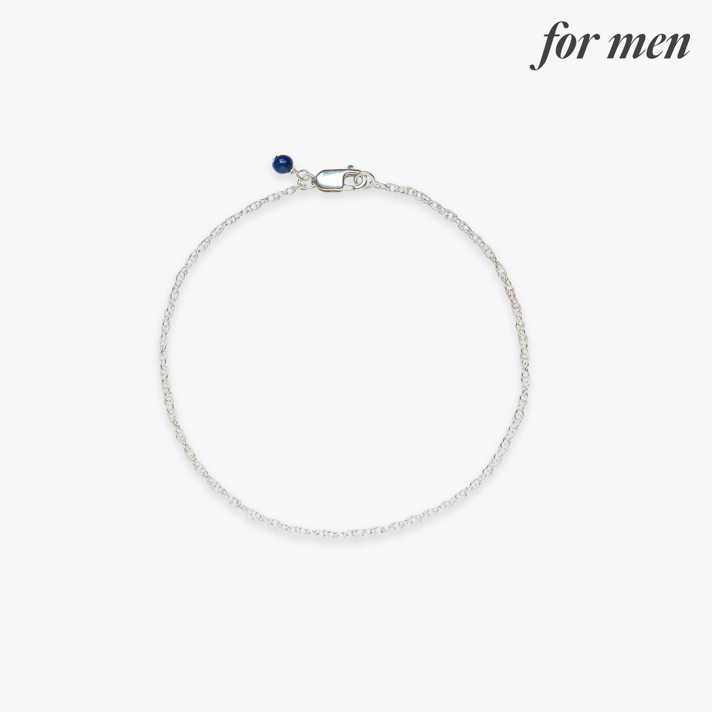 Twist chain bracelet silver for men