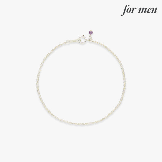 Twist chain bracelet silver for men