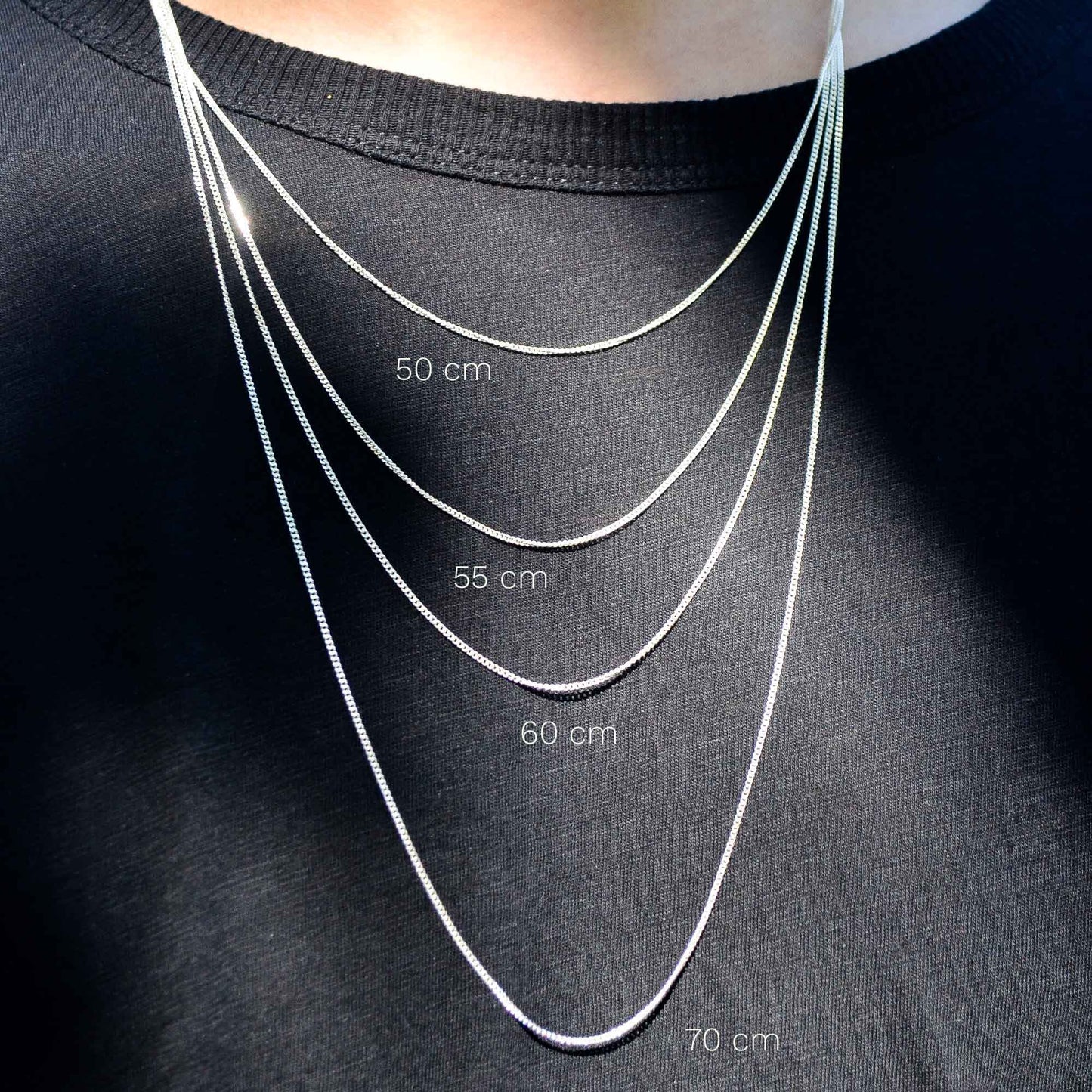 Paperclip chain necklace silver for men