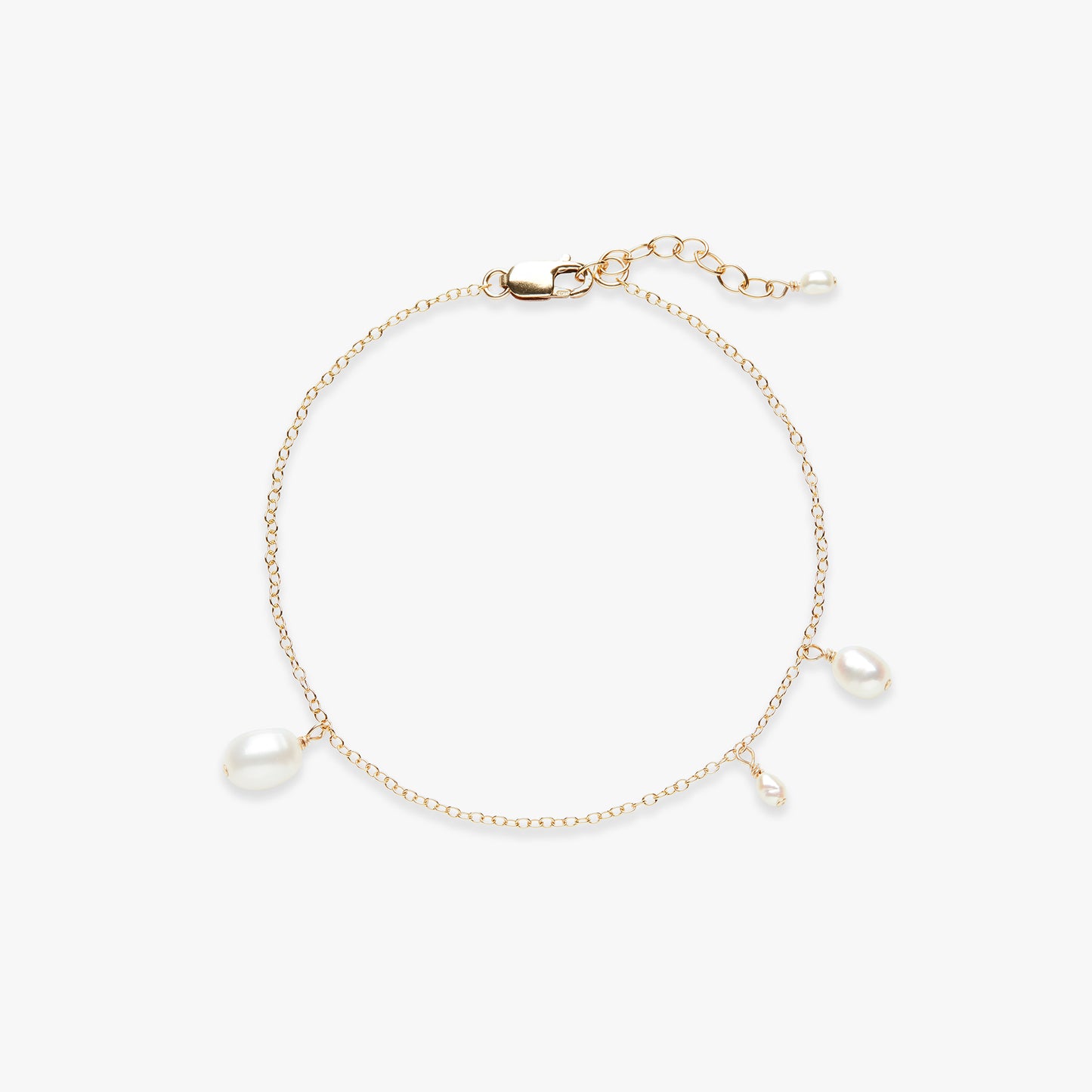 Asymmetric Pearl armband gold filled