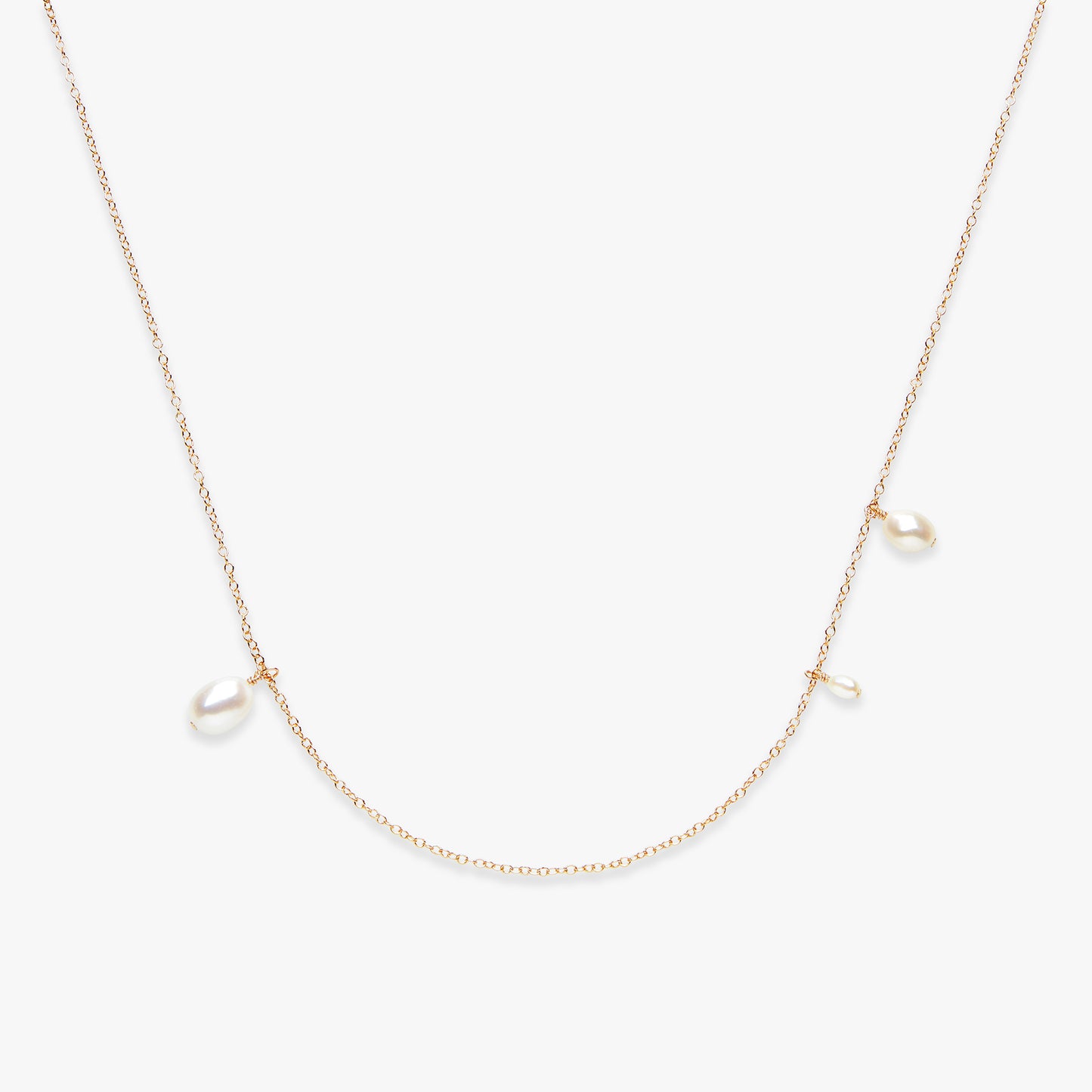 Asymmetric Pearl ketting gold filled