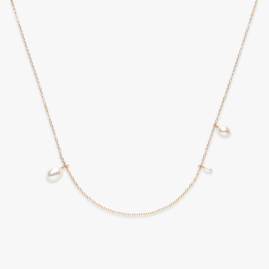 Asymmetric Pearl necklace gold filled