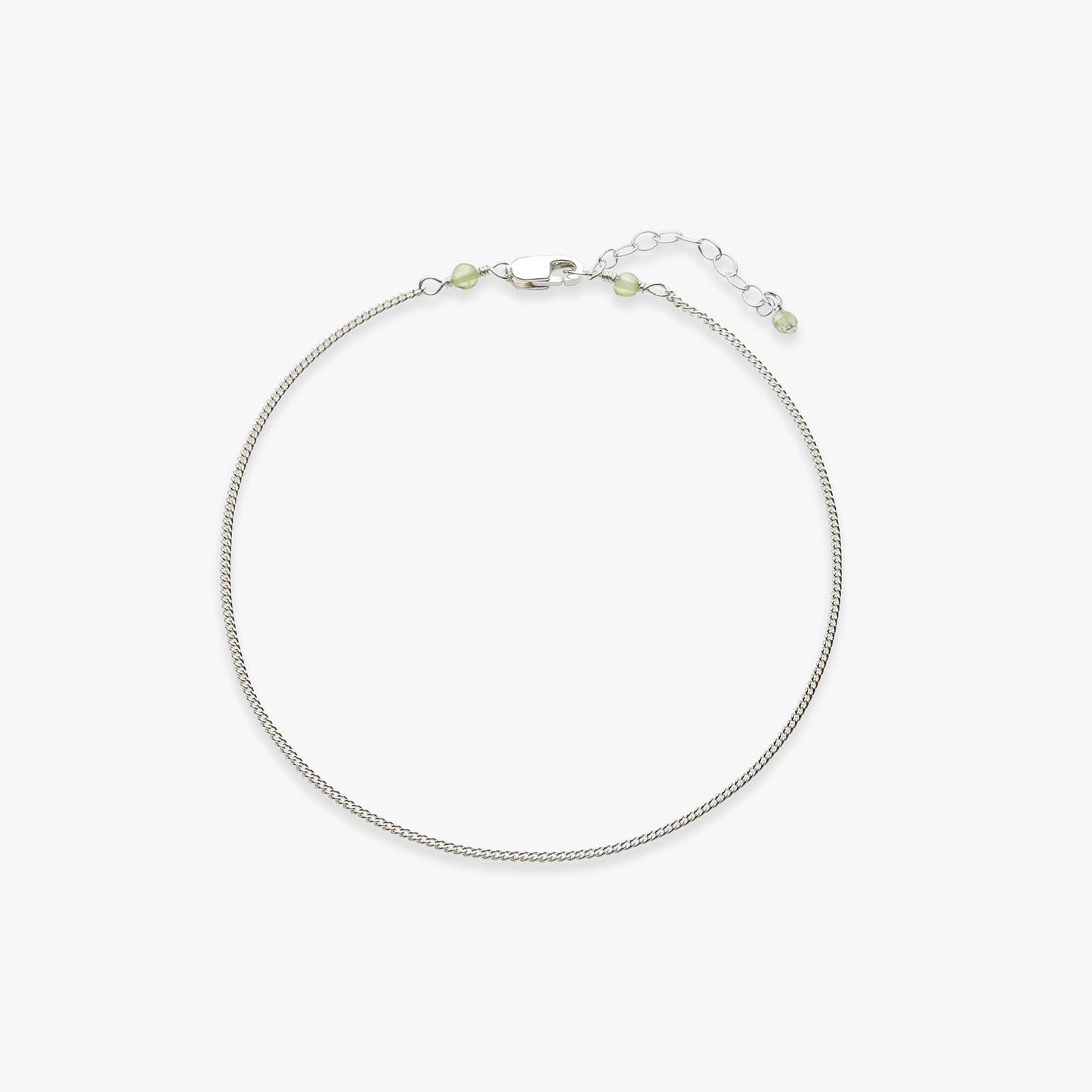 Curb chain anklet silver