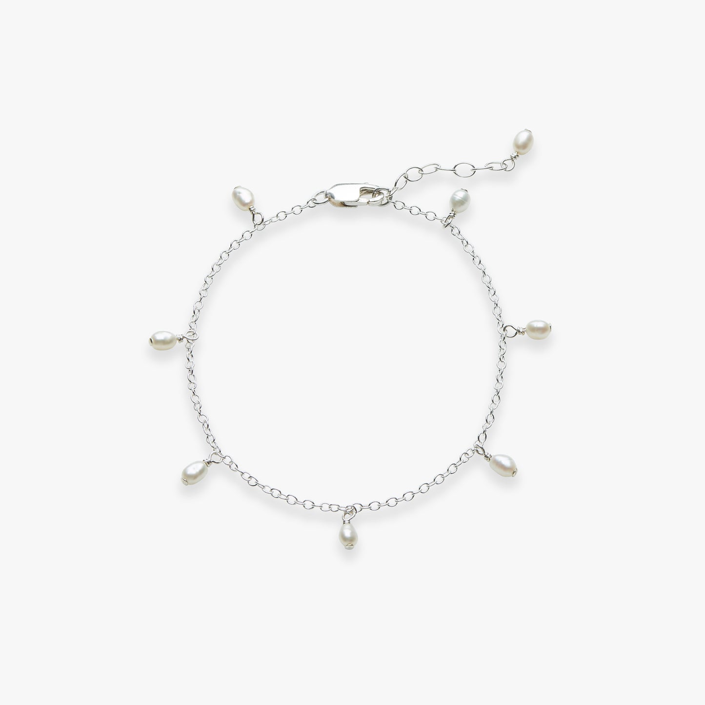 Dangle Pearls bracelet silver